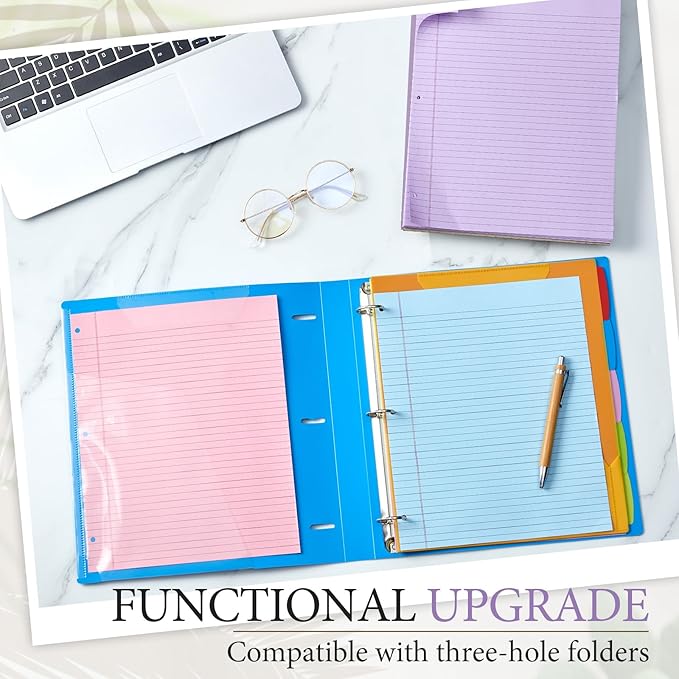 10 Packs 8.5" x 11" Top Spiral Notebook with 3 Hole Punched Legal Pads College Ruled Notepad 50 Sheets Hard Cardboard Paper Wirebound Notepad for Office School Business (Pink,Blue,Purple)