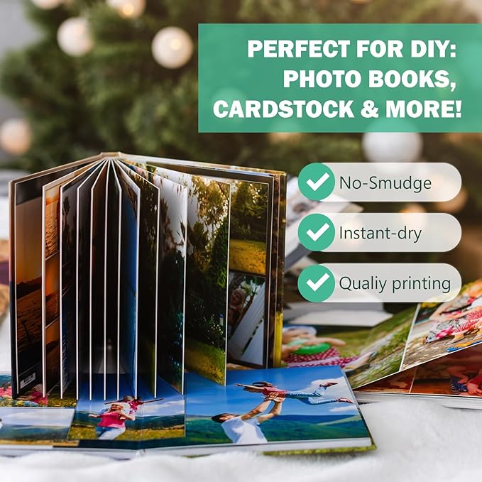 Double Sided Glossy Photo Paper 11x17, Thick Glossy Paper for Cardstock, 100 Sheets 61lb for Inkjet Printer