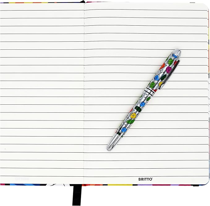 Britto Premium Rollerball Pen - Extra Fine Point with 0.5mm Premium-Grade Refillable Liquid Black Ink, Smooth Precision Writing & Quick Drying Pen for Journaling (Japanese, Colorful Roses)