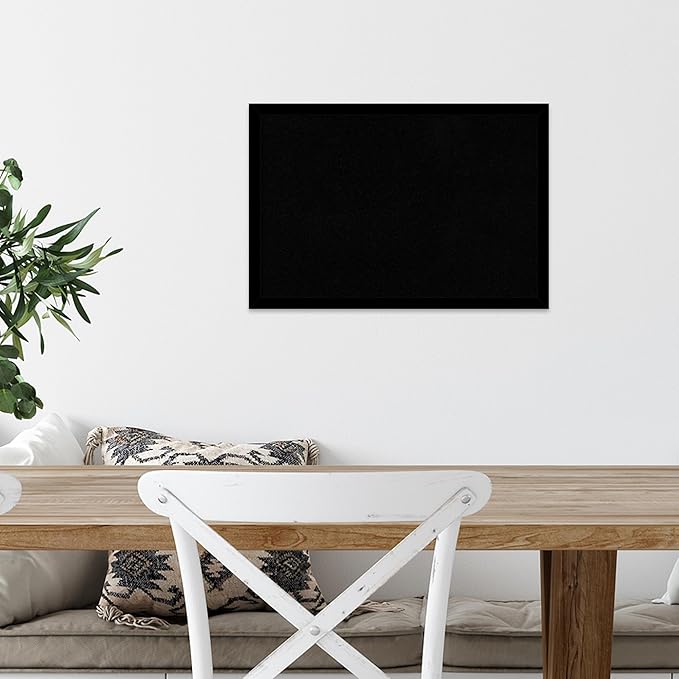 Amanti Art Black Cork Board for Wall, 13x19 Vision Board with Black Wood Frame, Small Corkboard Office Decor for Home Organization, Modern Corkboard Pinboard to Display Items for Home Organization in