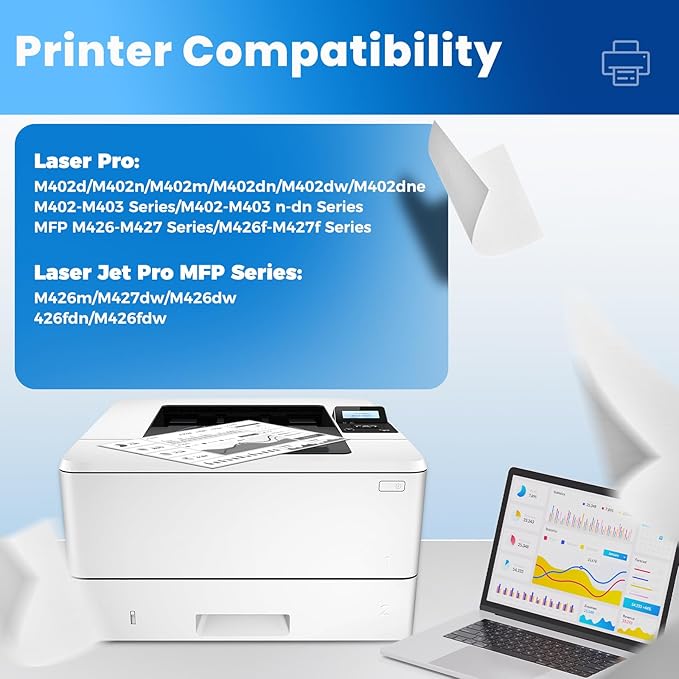26A Black Toner Cartridge CF226A Compatible for HP 26A 26X Black Toner Cartridge Replacement HP26A Works with Laser Jet pro M402n M426fdw M402dn M402dw M402m Pro MFP M427dw M426dw M426fdn, 2 Pack
