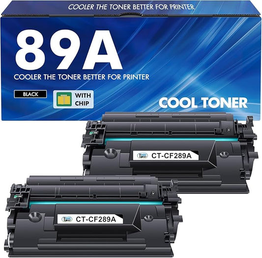 89A Black Toner Cartridge 2 Pack Compatible Replacement for HP 89A CF289A 89X CF289X (with Chip) for Enterprise M507 M507n M507dn M507x MFP M528dn M528f M528c M528z M528 Series Printer