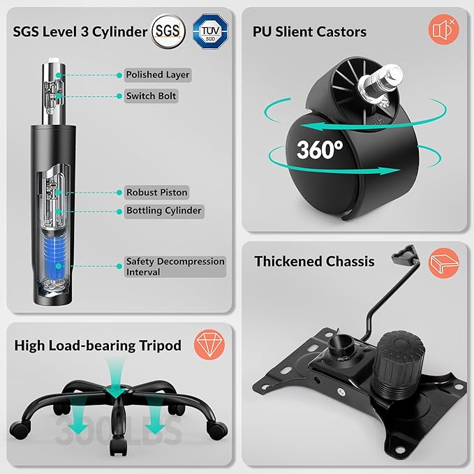 Home Office Desk Chair, Ergonomic Office Chair with Lumbar Support and Adjustable Armrests, Office Chair, Breathable Mesh Mid Back Computer Chair, Modern Comfy Desk Chair