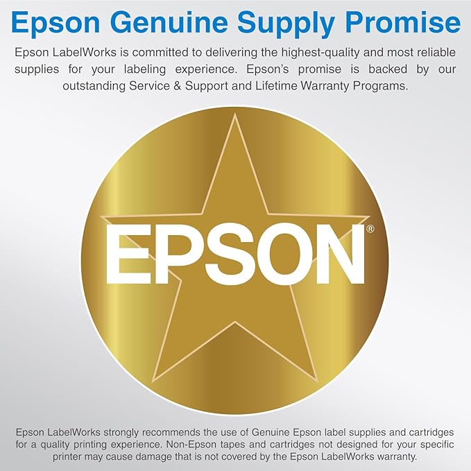 Epson LABELWORKS 224BMGPX Genuine PET (Polyester) Tape Cartridge - Black on Matte Green Designer Craft Label Maker Tape - 1" (24MM) Wide, 26'