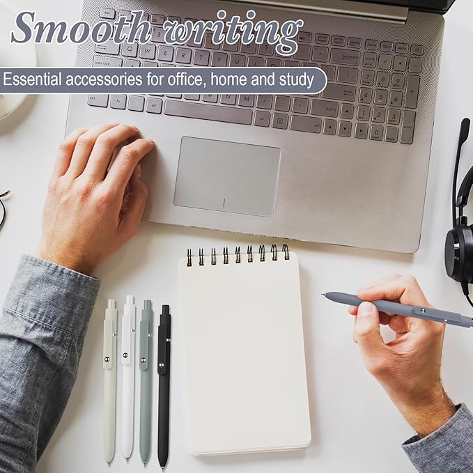 Epakh Gel Pens, 10 Pcs 0.5mm Quick Dry Black Ink Fine Point Smooth Writing Pens High End Series Retractable Aesthetic Ballpoint for Office School Supplies Women Men Gifts(Classic Color,Classic)