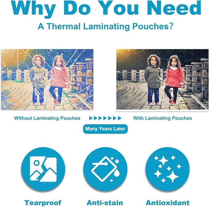 3 mil Thermal Laminating Sheets, Holds 8.5" x 11" Sheets, Thermal Laminating Pouches for Laminator, 9" X 11.5" Letter Size Thermal Laminating Paper, Round Corner 1000 Pack