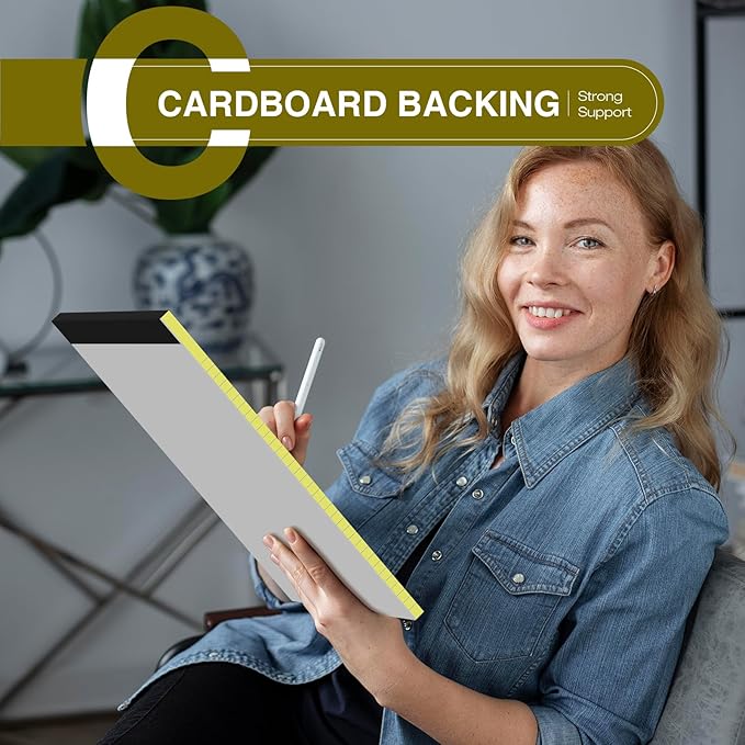 6 Pack Legal Pads 8.5" x 11" College Ruled Yellow Note Pads 8.5 x 11 Inch Micro-Perforated Notepad 300 Sheets in Total Lined Writing Paper Notebook for Office, School Supplies & To-Do Lists