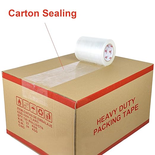 BOMEI PACK Clear Shipping Tape 6" Wide, 6 inch x 110 Yards (330ft), Industrial Grade 6 inch Heavy Duty Packing Tape for Box Office Moving, Shipping and Mailing