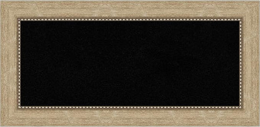 Amanti Art Black Cork Board for Wall, 17x35 Vision Board with Gold Frame, Medium Corkboard Office Decor for Home Organization, Casual Corkboard Pinboard to Display Items for Home Organization in