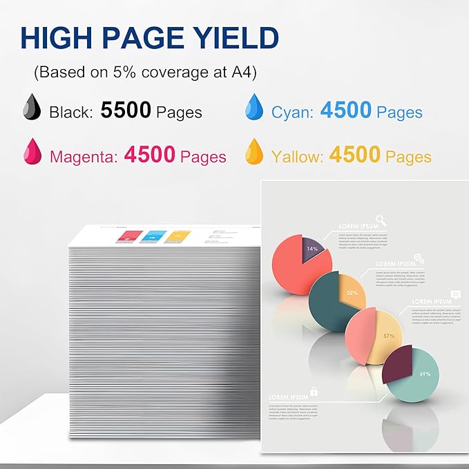 212A Toner Cartridges 4 Pack (with Upgraded Chip) Remanufactured Replacement for 212A 212X for Color Enterprise M554 M555 Color Enterprise MFP M578 Series Printer (Black Cyan Yellow Magenta)