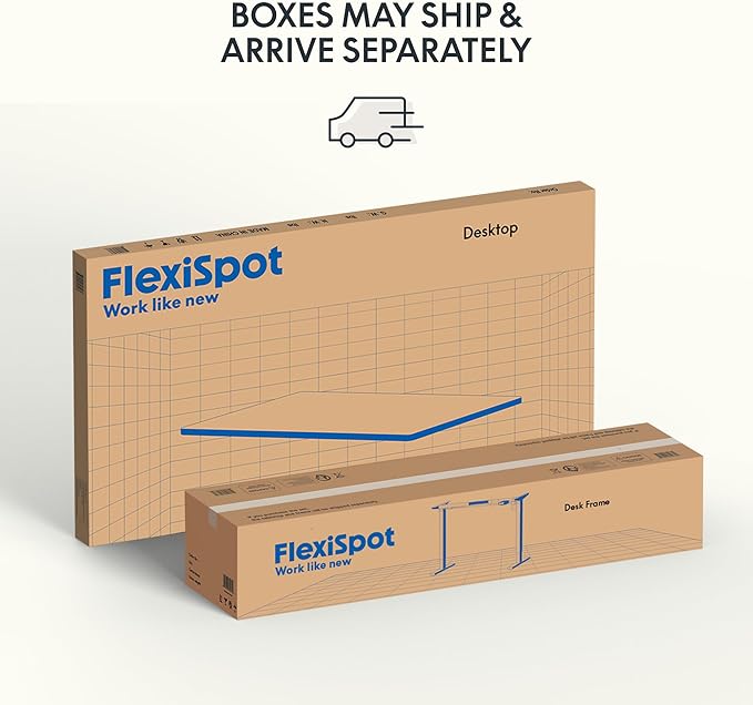 FLEXISPOT EN1 Whole-Piece Standing Desk, 48 x 30 Inches Electric Adjustable Desk for Home Office (Silver Frame + 48 in Mahogany Top, 2 Packages)