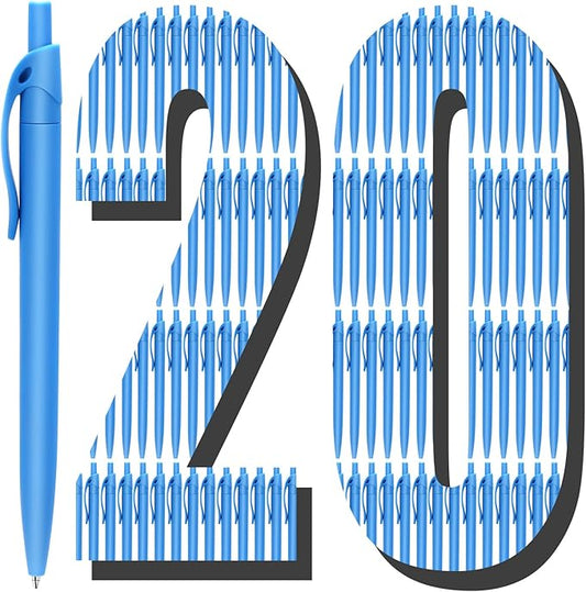 Aozora Pens Bulk 120 Pack Blue Click Pens No Bleed Wholesale Retractable Ballpoint Pens Medium Point,Smooth Ink Pens for Journaling School Office Supplies 1.0MM Blue Ink