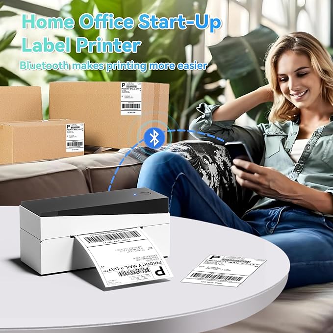 Bluetooth Shipping Label Printer 4x6, 249BT Thermal Label Printer for Small Business, Shipping Packages, Office, Home, Compatible with Amazon, Ebay, USPS