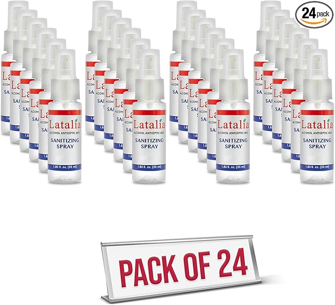 Hand Sanitizer Spray - Pack of 24 Unscented Spray Hand Sanitizer for Hands (1.85 fl. oz & 55 ml)