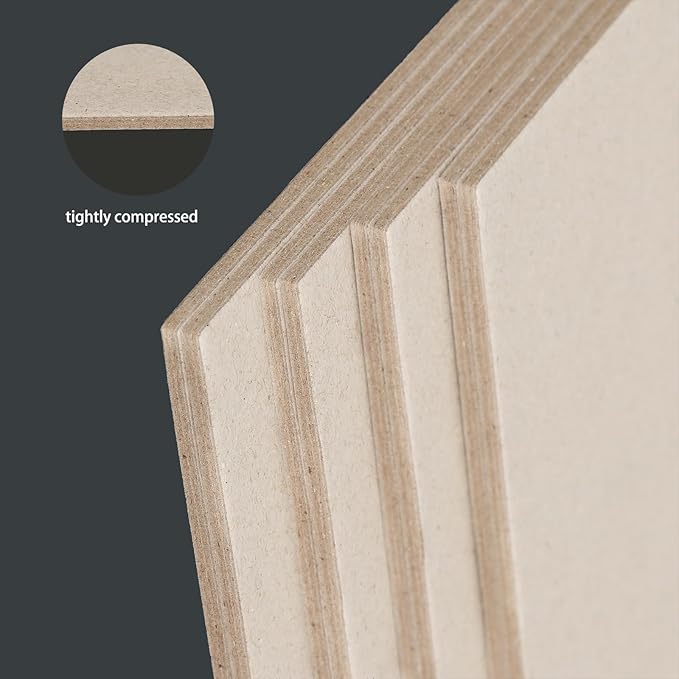 25 Pcs Book Board, Binder Board, Cover Board, Heavy Duty Chipboard for Book Binding, DIY Cardboard (Gray, A4 80PT)