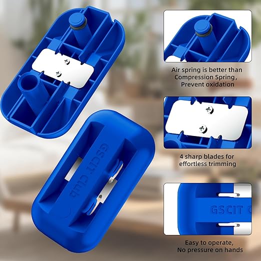 GSCIT Club Edge Banding Trimmer, with Tungsten Carbide Blades, Hand Planer Edge Bander for Burrs,Edge Corner Planer,Wood Chamfering Fillet Scraper,Edge Banding Cutter for PVC ABS Melamine (Blue)