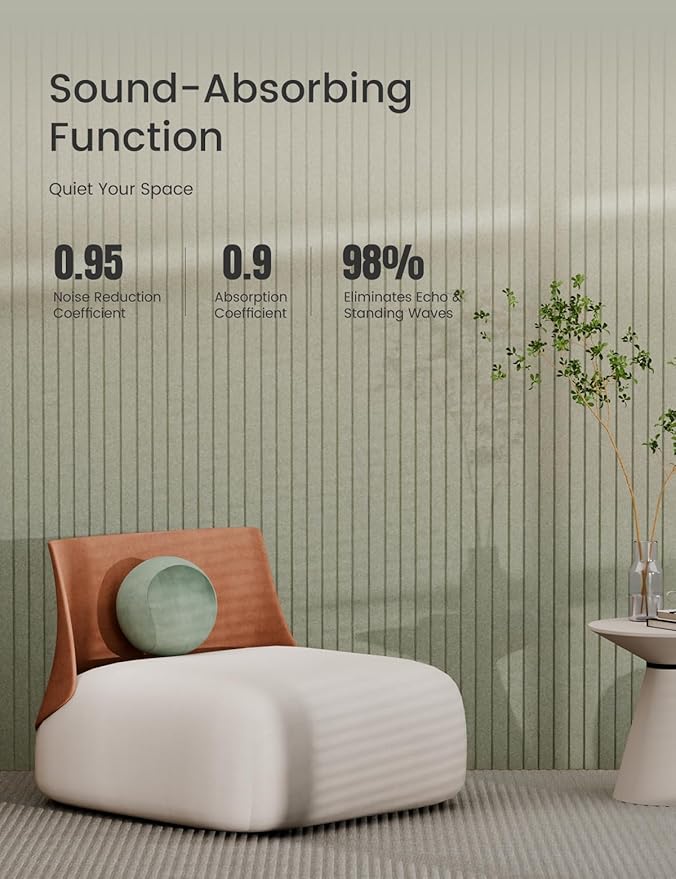 Bumusty Large Cork Board Alternative-47 x35 Felt Bulletin Board Tiles, with 30 Pushpins, 70 Adhesive Tabs, 12-Pack Slat Wall Paneling, Cork Boards for Office Push Pin Board Felt Board-Sage