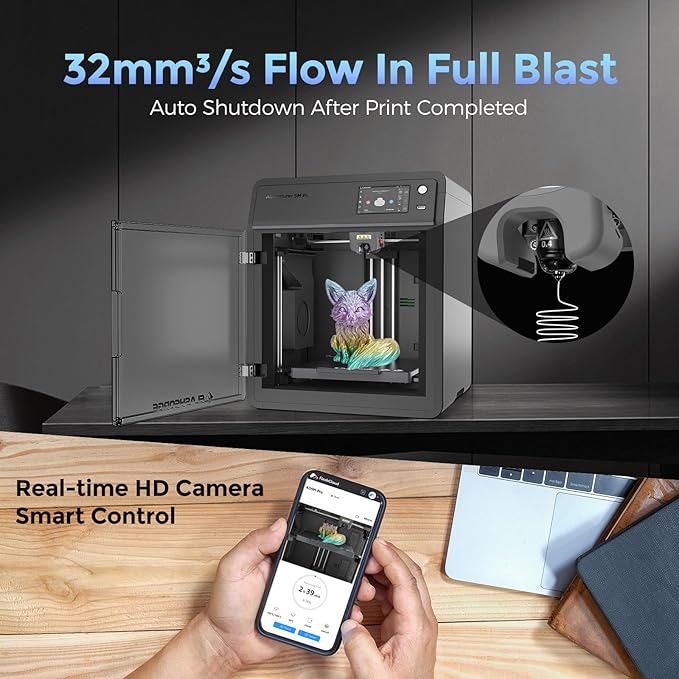 FLASHFORGE Adventurer 5M Pro 3D Printer, 600mm/s High-Speed, FDM 3D Printer Auto Leveling with 280°C Quick Detachable Nozzle, Core XY Structure, Dual Filtration System, Print Size 220x220x220mm