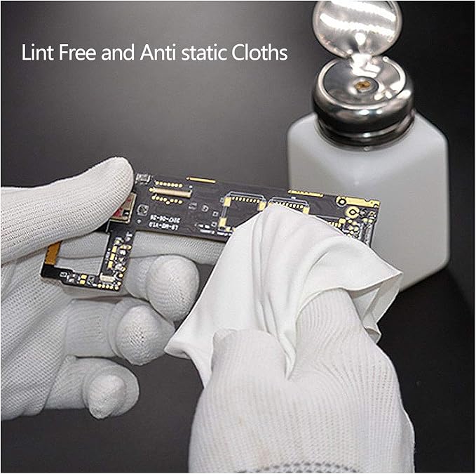 AAWipes Cleanroom Cloth Wipes 9"x9" (Bag of 150 Pcs) Double Knit 100% Polyester Wipers Lint Free Cloths with Ultra-fine Filaments, Laser Sealed Edge, Class 100 Cloths, Ultra-soft Wipes CP14009