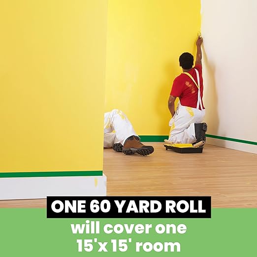 Green Painters Tape Multi-Surface Masking Tape 0.7 inch x 60 Yard, Indoor and Outdoor Painting Tape, Residue Free Easy Removal with Sharp Lines, Paint Tape for Walls, Auto, Home, 40Rolls