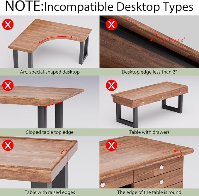 Desktop Keyboard Tray, Under Desk Pull Out,25.59" X 11.81" Large Size Radian Keyboard Tray with C-Clip Mount, Easy Installation, Computer Keyboard Stand, for Home Study and Office(White)