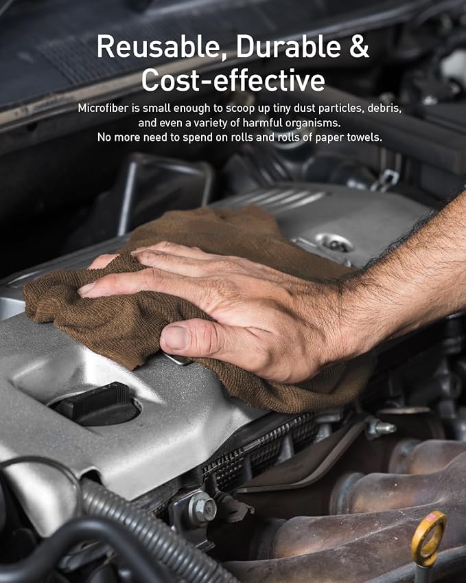 Fantasticlean Microfiber Cleaning Cloth Roll -60 Pack, Tear Away Microfiber Towels, 12" x 12", Reusable, Washable, Scratch Free, Ultra Absorbent Dish Rags for Car, Home, Garage or Shop (Beige & Tan)