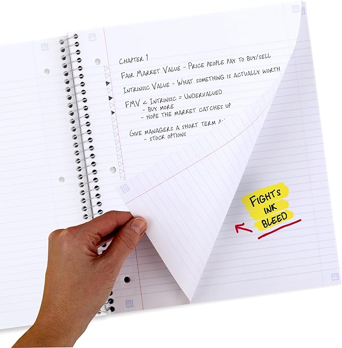 Five Star Spiral Notebook + Study App, 2 Pack, 1 Subject, College Ruled, 8-1/2" x 11", 80 Sheets, Fights Ink Bleed, Water Resistant Cover, Soft Petals (820331F-ECM)