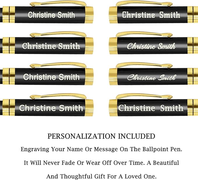 Amlion Personalized Pens Custom Engraved Pen with Name, Refillable Medium Refill, Personalized Gifts for Men Women