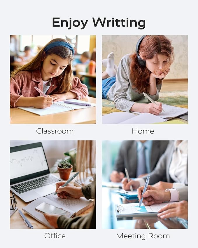 Four Candies Gel Pens, 6 Pcs 0.5mm Quick Dry Black Ink Pen Fine Point Smooth Writing Unique Pen, Office Home School Supplies Essentials Pretty Girl Cute Pens, Gifts for Women(Morandi)