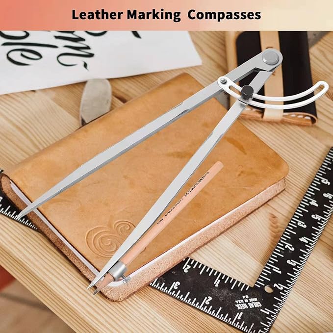 24 inch Compass for Geometry, Compass for Woodworking, Precision Woodworking Compass with Wing Divider and Pencil Holder, Large Compass for Geometry, Woodworking Compass, Drafting, Drawing Compass