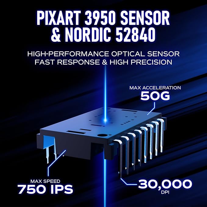 Chilkey Glacier LW 8K M Wireless Gaming Mouse with Screen - 49g Super Lightweight - Dual 8K Polling - Maximum 30000 DPI - Optical Switch - Tri-Mode 2.4G/USB-C/Bluetooth 5.2 - White