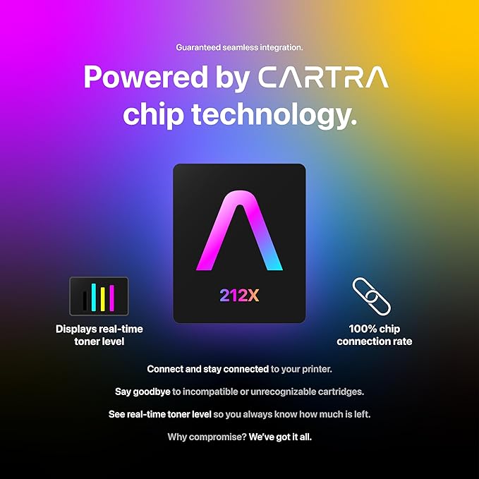 CARTRA 212X High Yield Toner Cartridges 4 Pack for HP Color Laserjet Enterprise Flow MFP M578c, M578z, M554dn, M555dn, M555x, M578dn, M578f, M578, M554, M555 Series Printer