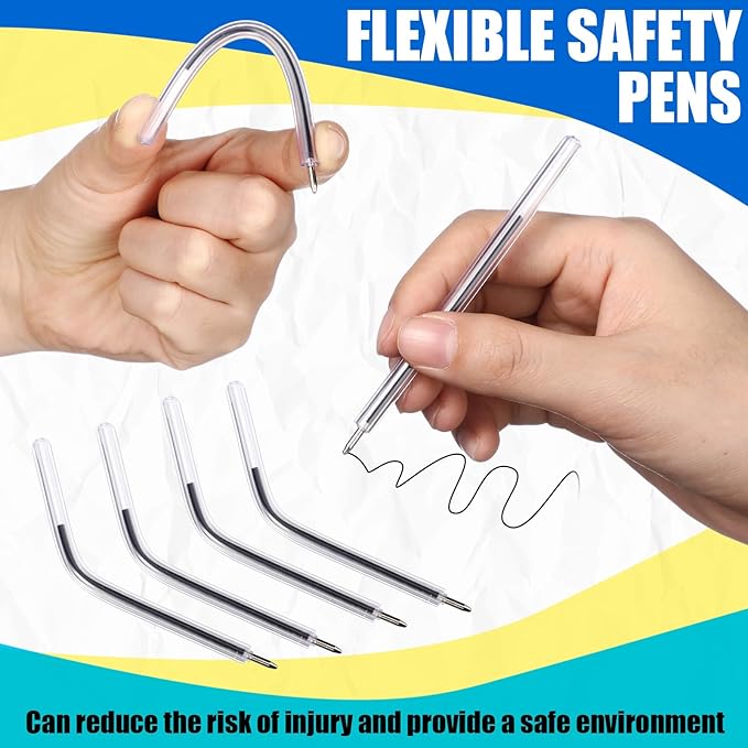 120 Pcs Safety Pens 3.8 Inches Flexible Non-lethal Writing Pens for Mental Health Hospitals and Prisons