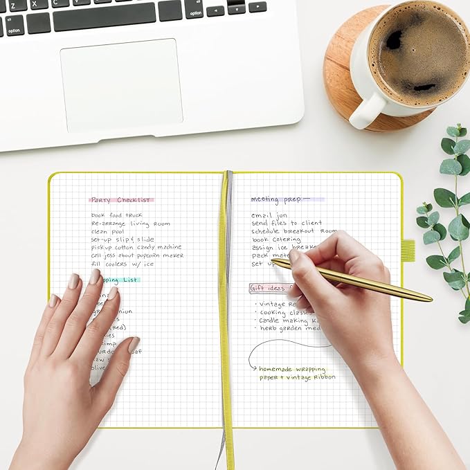 &And Per Se Lined Journal Notebook, 160 Pages, A5 5.7 x 8 inches College Ruled Thick Paper Notebook Journals for Writing, Hardcover Notebooks for Women Men Office School (1 Pack, Lime Green)