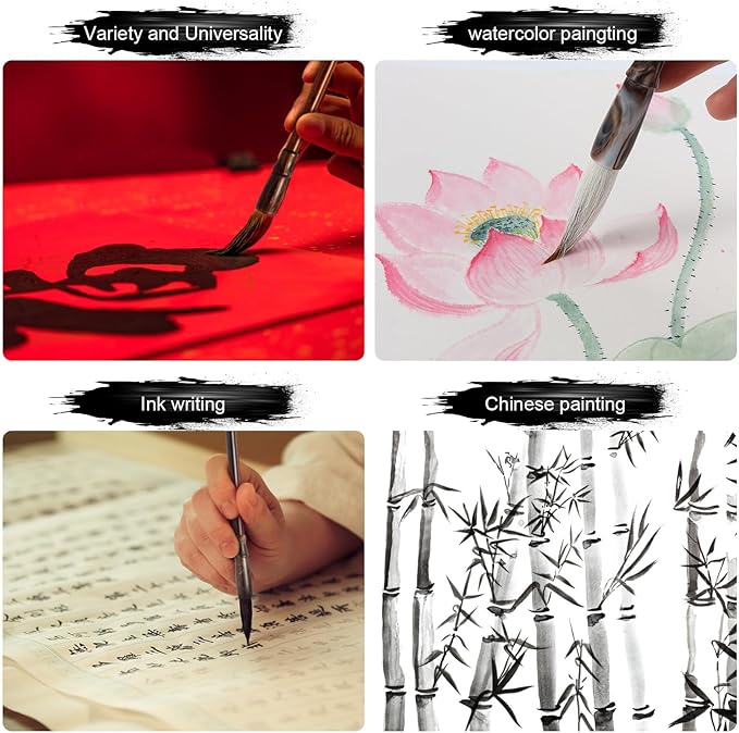 Corciosy Chinese Calligraphy Brushes Set,Professional Sumi Watercolor Brushes Writing, Japanese Painting Set for Beginners