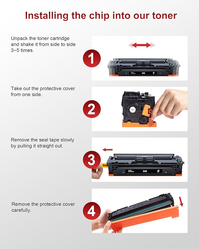 046 Toner Cartridge Replacement for Canon 046 Toner Cartridge Set for Canon 046H CRG-046 for Color ImageCLASS MF733Cdw MF731Cdw MF735Cdw Printer (4 Pack, Black Cyan Magenta Yellow)