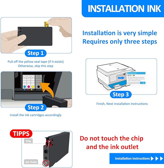 936e Ink Cartridges Combo Replacement for HP 936 936e 936XL Ink Compatible with OfficeJet 9122e OfficeJet Pro 9135e 9128e 9125e 9110b 9130b 9730e Printers (4 Pack, with Smart Chip)