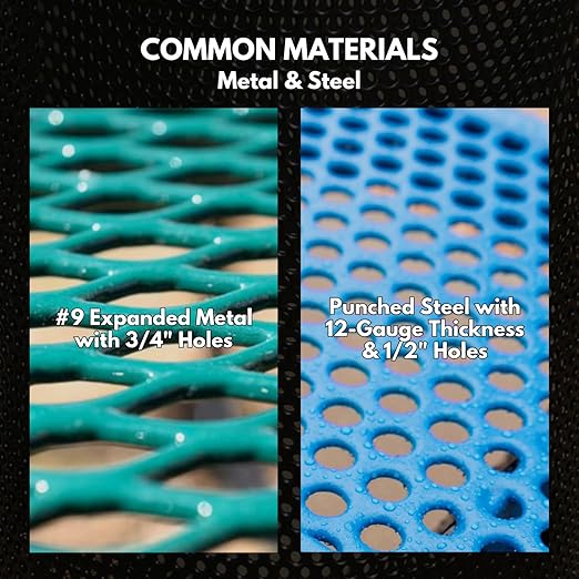 32-Gallon Heavy-Duty Expanded Metal Round Trash Receptacle, Commercial Outdoor Waste Bin with Liner & Black Flat Top Lid – Made in America (Textured Copper)