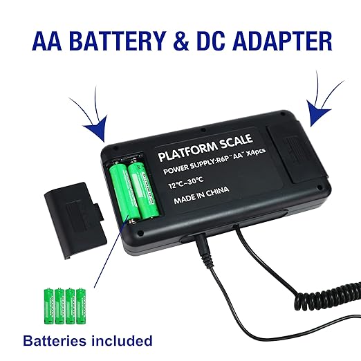 Charmline 660lbs x 0.2oz High Accuracy Digital Postal Scale, Shipping Scale with 21x17 Large Stainless Steel Platform, Heavy Duty Scale for Packages/Dog/Postage/Luggage, Battery & AC Adapter Powered