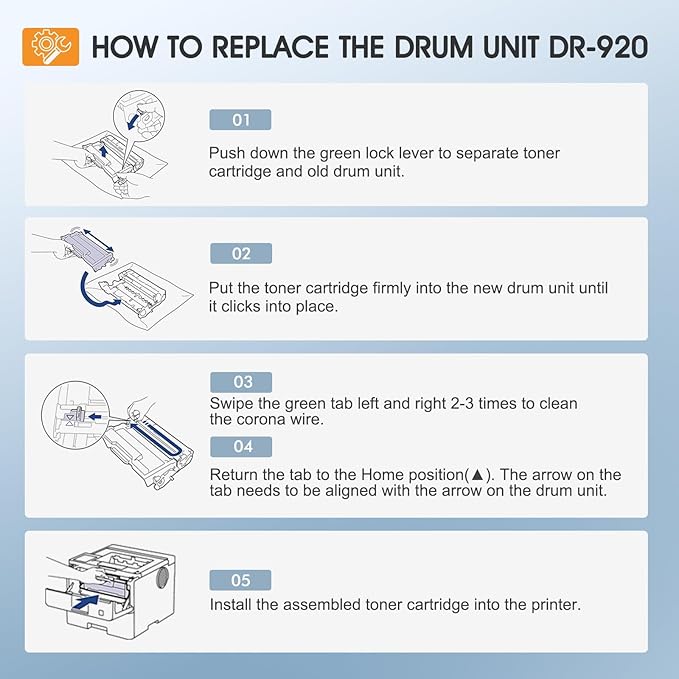 DR-920 DR920 Drum Unit Black 2 Pack Compatible Replacement for Brother DR920 DR 920 DR-920 for HL-L5210DN L5210DW L5215DW L6210DW L6217DW L6310DW L6415DW MFC-L5710DN L5710DW L5715DW L5915DW Printer