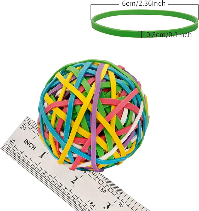 Eagle Rubber Band Ball, 170 Bands Per Ball, Assorted Colour