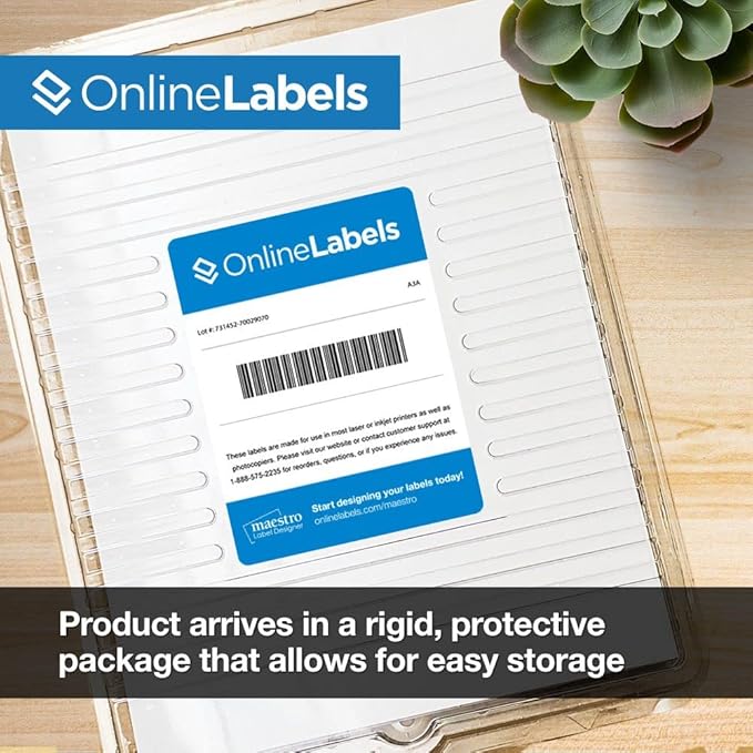 4 x 2 Rectangle Mailing Labels - Permanent, White Matte - Address, Shipping, Gift - Pack of 1,000-100 Sheets - Inkjet/Laser Printers - Online Labels