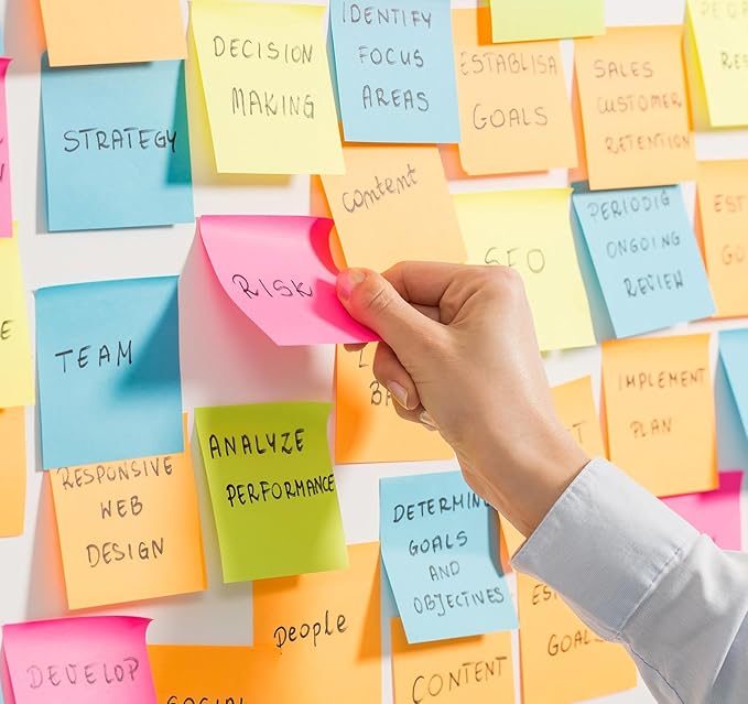 24 Pack Sticky Notes Small,2 x 1.5In Super Sticking Power Memo Pads,12 Assorted Colors Self-Stick Pads,100 Sheets/Pad Strong Adhesive Notes for Home,School,Office,Use on Walls,Doors,Windows