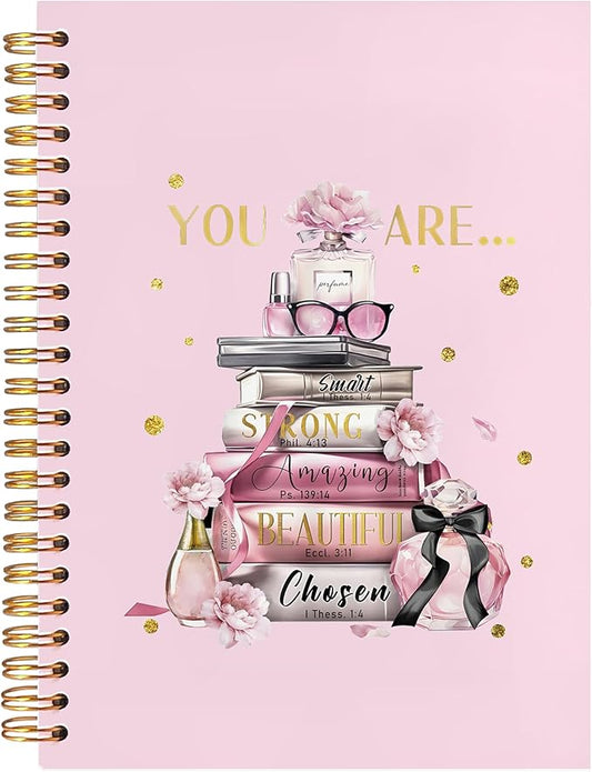 BearCake Pink Notebook for Women,Journaling Notebooks for Women,Womens Book Notebooks,Gifts for Women,Preppy Journal,Be Who You Are Not Who The World Wants You To Be Notebook,Spiral Notebook 5.5x8.3