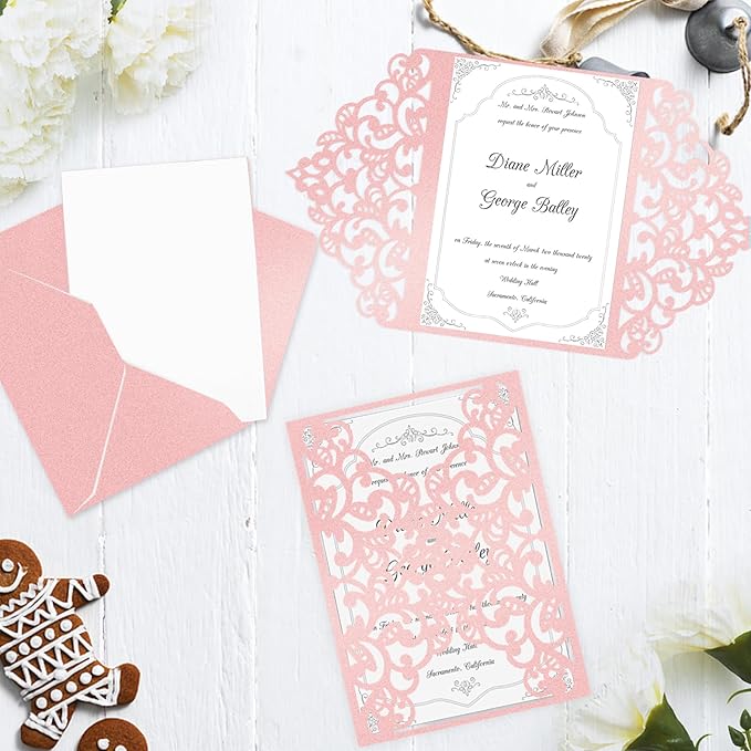 100 Sheets Pink Shimmer Cardstock 8.5 x 11 Iridescent Paper, Goefun 80lb Card Stock Printer Paper for Invitations, Valentines Day, Crafts, DIY Cards