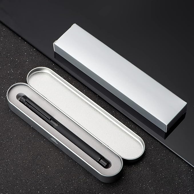 Hongdian Black Forest Fountain Pen Blade Nib Classic Design Calligraphy Pen with Converter and Metal Pen Case Set