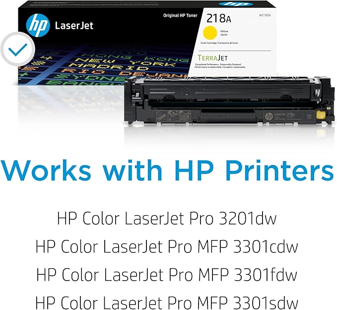 HP 218A Yellow Toner Cartridge | Works with Color Laserjet Pro 3201, MFP 3301 Series | W2182A