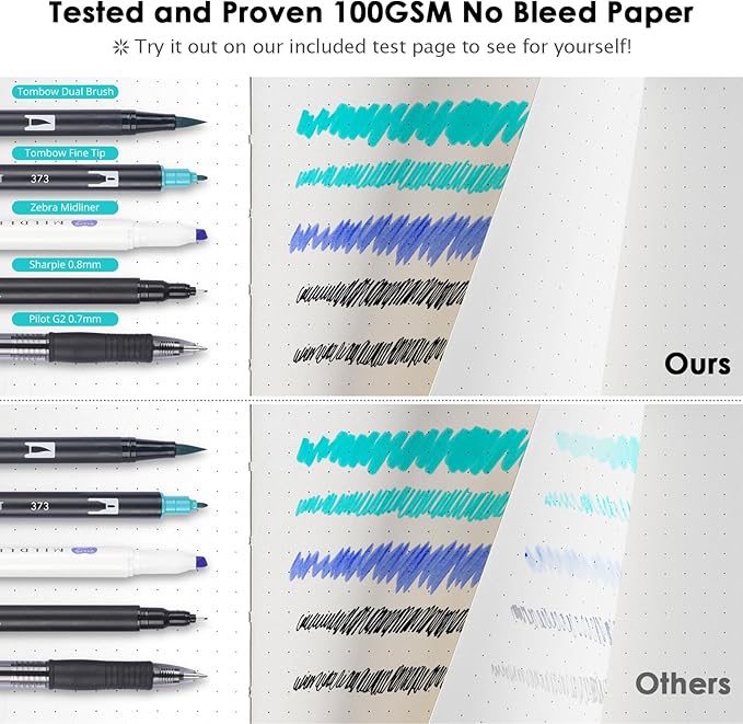 Bullet Dotted Journal, Large A4 Hardcover Leather Journal, 312 Numbered Pages Thick Journal, 100gsm No Bleed Paper Dot Grid Notebook for Women Men, 8.5'' × 11'', Black