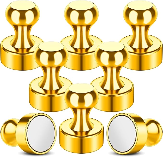 Grtard 8 Pack Magnetic Push Pins, Fridge Magnets for Whiteboard, Whiteboard Magnets Refrigerator Magnets, Small and Strong Push Pin Magnet for Office, School, Locker, and Map Magnet