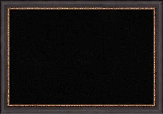 Amanti Art Black Cork Board for Wall, 19x27 Vision Board with Black Wood Frame, Medium Corkboard Office Decor for Home Organization, Traditional Corkboard Pinboard to Display Items for Home